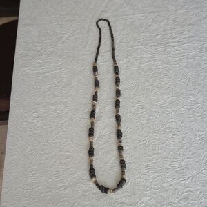 NWOT Elegant Grey and Sand Beaded Necklace